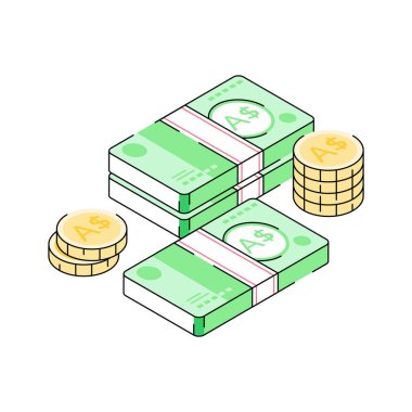 Avustralya dolarlarının son moda izometrik ikonu