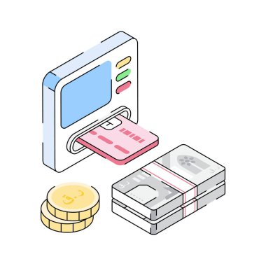 Kartın iyi tasarlanmış izometrik simgesi.