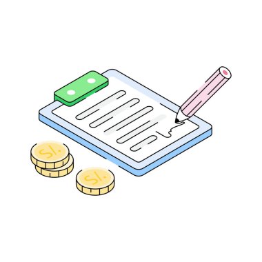 İş sözleşmesi anlaşmasını gösteren bir izometrik simge