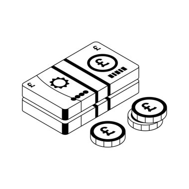 Pound para birimini temsil eden izometrik bir simge