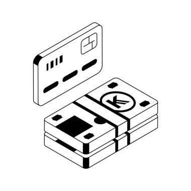 Kart ödemesinin bu izometrik özet simgesini al