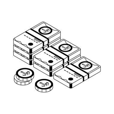 Riyal para birimini gösteren iyi hazırlanmış izometrik simge