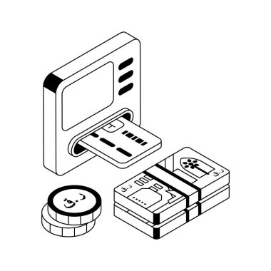 Kartın iyi tasarlanmış izometrik simgesi.