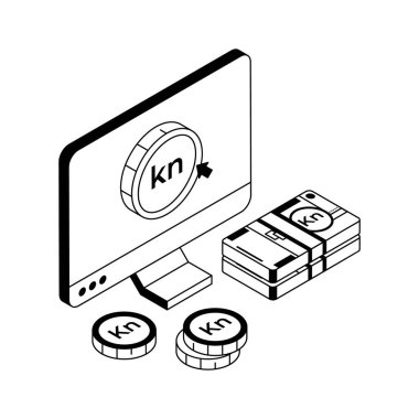 ppc reklam modelinin modern izometrik simgesi