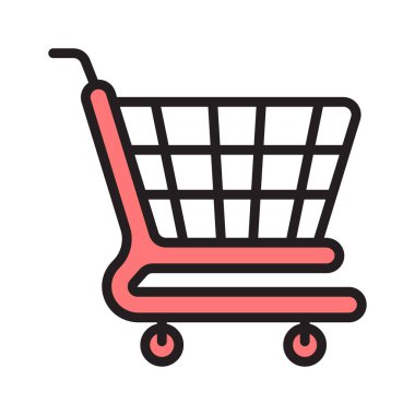 Alışveriş arabasının doğrusal simgesini kullanmaya hazır