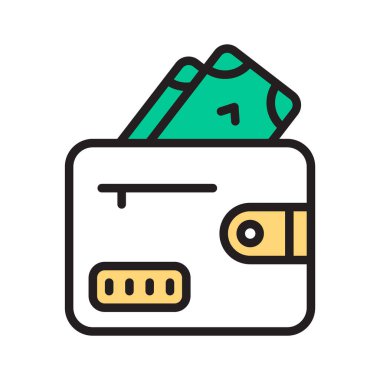 Cüzdan parasının iyi tasarlanmış bir satır biçimi simgesi