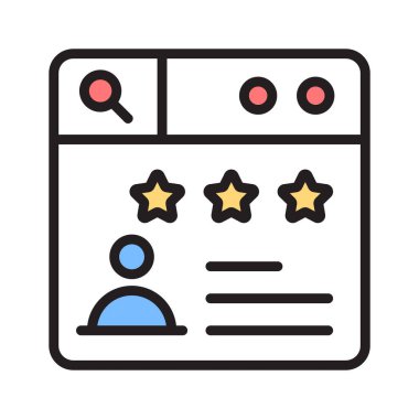 Çevrimiçi derecelendirme web sitesi simgesi doldurulmuş satır biçiminde dizayn edildi