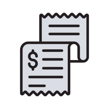 Alışveriş faturasının iyi tasarlanmış bir satır biçimi simgesi