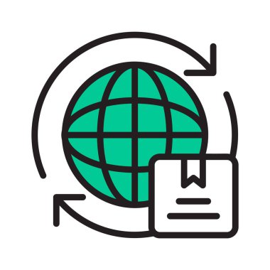 Dünya çapında sevkiyatın premium doldurulmuş simgesine bakın.