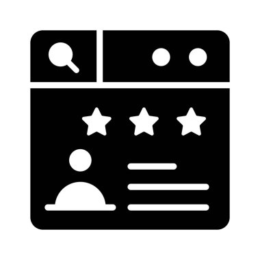 Çevrimiçi derecelendirme web sitesi simgesi kabartma biçiminde tasarlandı