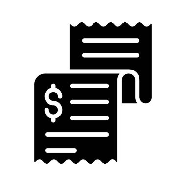 Alışveriş faturasının iyi tasarlanmış bir kabartma tarzı simgesi