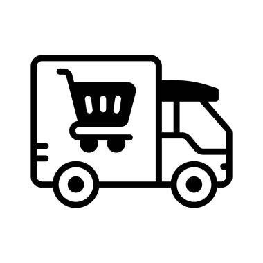 Teslimat kamyonu simgesi yaratıcı bir şekilde kabartma biçiminde tasarlandı