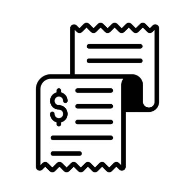 Alışveriş faturasının iyi tasarlanmış bir kabartma tarzı simgesi