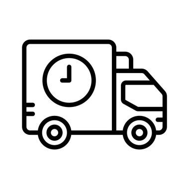 Hızlı teslimat kamyonunu gösteren iyi tasarlanmış bir sembol.