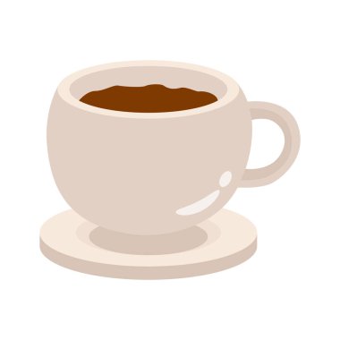 Çay fincanı içeren iyi tasarlanmış 2 boyutlu bir simge