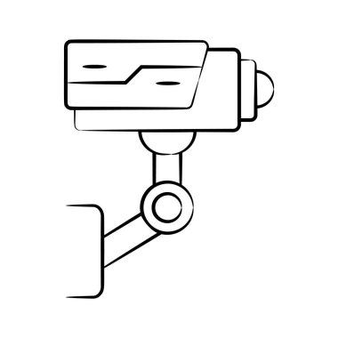 CCTV güvenlik kamerası tasvir eden kullanışlı bir çizim biçimi simgesi