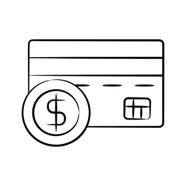 Kredi kartı ödemelerinin karalama stili simgesine bir bakın.