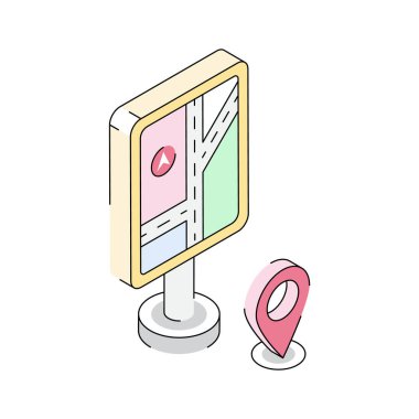 Navigasyon panelinin bu izometrik simgesine bakın