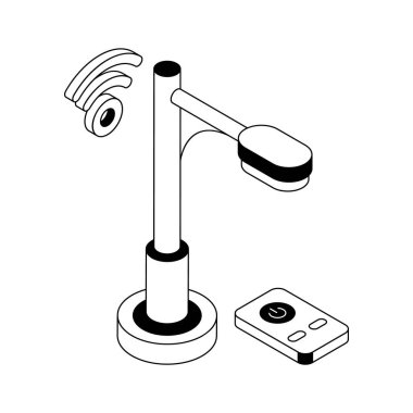 Sinyalli akıllı sokak lambasını gösteren modern izometrik simge