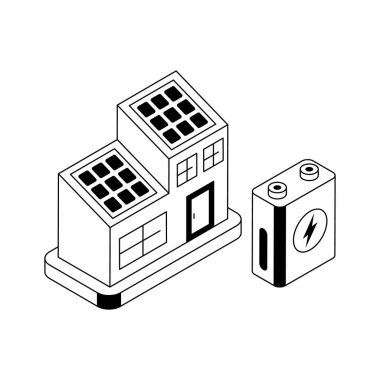 Eko Evi 'nin izometrik simgesine bir göz atın.