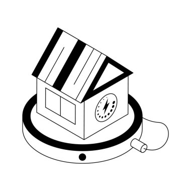 Ev gücünün izometrik simgesine bir göz atın.