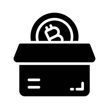 Bitcoin kutusunun iyi hazırlanmış bir simgesi.