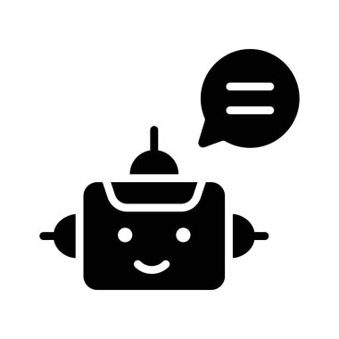 Robot sohbet baloncuğunun büyüleyici bir simgesi