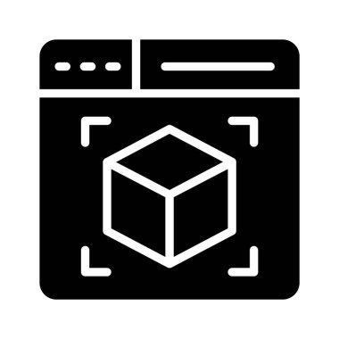 3D modelleme web sitesinin modaya uygun bir simgesi