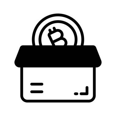 Bitcoin kutusunun iyi hazırlanmış bir simgesi.