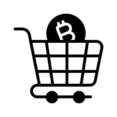 Bitcoin alışveriş arabasının sembolünü al.
