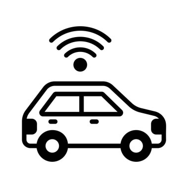 Özerk akıllı arabanın iyi dizayn edilmiş simgesi