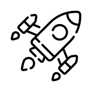 Uzay roketi fırlatmanın premium doğrusal simgesi