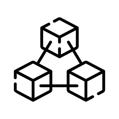 Blockchain ağının modern doğrusal simgesi