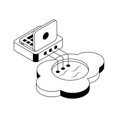 Dizüstü bilgisayarın bulut deposunu gösteren bu inanılmaz izometrik simgeyi yakalayın