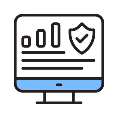 Satır biçiminde tasarlanmış, premium kullanımına hazır güvenli analiz simgesi