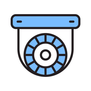 Güvenlik kamerasının ana hatları biçimi simgesi