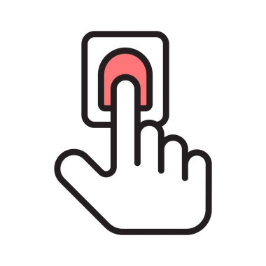 Taslak biçiminde tasarlanmış dokunmatik elin kullanışlı bir simgesi