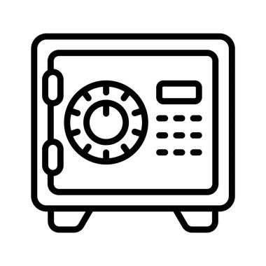 Taslak biçiminde tasarlanmış banka kasasının son simgesi