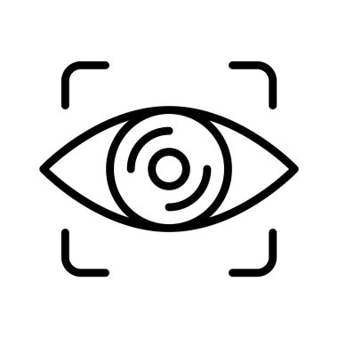 Göz tarama teknolojisini gösteren modern bir satır biçimi simgesi