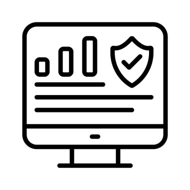 Satır biçiminde tasarlanmış, premium kullanımına hazır güvenli analiz simgesi