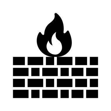 Güvenlik duvarı korumasını gösteren yaratıcı bir kabartma simgesi