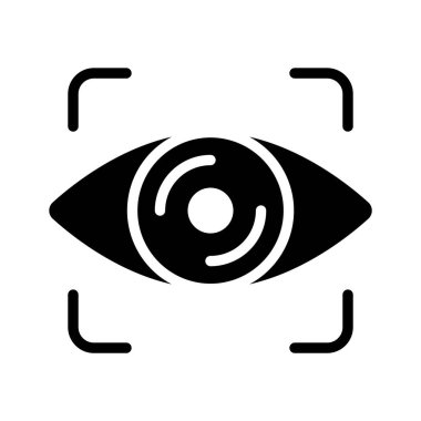 Göz tarama teknolojisini gösteren modern bir kabartma biçimi simgesi