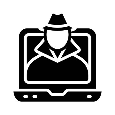 Çevrimiçi hacker kabartma biçimi simgesi premium kullanıma hazır