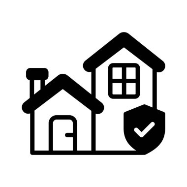 Ev güvenliğini tasvir eden büyüleyici bir kabartma tarzı simge