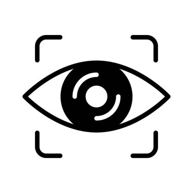 Göz tarama teknolojisini gösteren modern bir kabartma biçimi simgesi