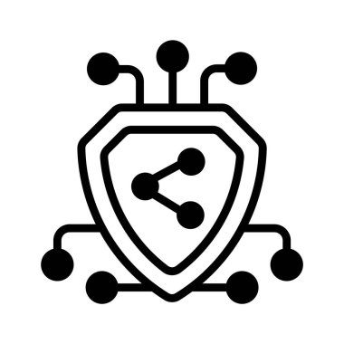 Siber güvenlik kalkanının bu modern simgesini düğümlerle kontrol et