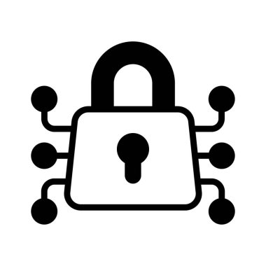 Dijital kilit tasvir eden görsel çekici kabartma biçimi simgesi