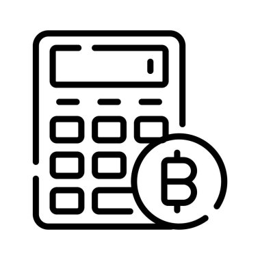 Bitcoin hesaplamasını gösteren moda ana hat simgesi, düzenlenmesi kolay