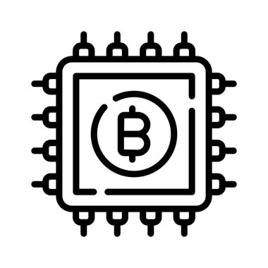 Bitcoin işlem çipinin doğrusal simgesini düzenlemek kolay