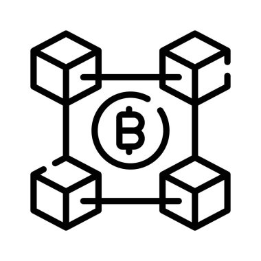 Blockchain bağlantı düğümlerinin modern bir ana hat simgesi